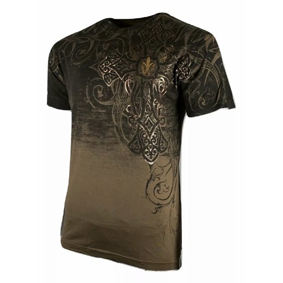 Xtreme Couture By Affliction Men's T-Shirt Dectrum Brown - Picture 4 of 9